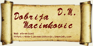 Dobrija Mačinković vizit kartica